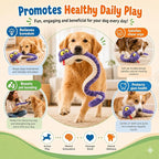 Squeaky Dog Plush Chew Toy, Interactive Tug Squeaky Toy for Chewers, Medium & Large Dogs & Fetch Play, 39.4 in Stuffed Silly Snake Toy with Elastic Stretchable Body for Gentle Gum Care&Boredom Relief