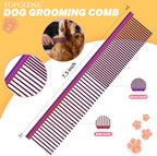 Dog Grooming Scissors Kit, Professional 6 in 1 Pet Scissors Sharp Shears Set - Straight, Thinning, Chunker, Curved Shears and Comb for Long Short Hair for Dog Cat (Set, Purple)