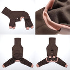 D Doggy Star Italian Greyhound Clothes Stretchy Fleeced Lining Simple Onesie Whippet for Dog Coat (S,Simple Brown)