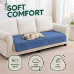 PAWFINITY Waterproof Couch Covers for Dogs, Pet Blanket for Sofa Washable | Paw Print Quilted, Hair Resistant, Anti Cat Scratch, Pee Proof Furniture Protector for 3 Seat Sofa and Bed, 30x70 Inch, Blue
