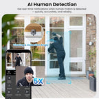 2K Window Camera with 32GB Memory Card, 5GHz & 2.4GHz WiFi Indoor Cameras for Home Security with AI Starlight Color Night Vision, AI Person & Motion Detection, Easy & Quick Install, 24/7 Recording