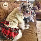 KYEESE Dog Sweater Dress Turtleneck Thick Knit Pullover for Cold Weather | Stretchy Fit, Lightweight & Warm, Cozy Knit Comfort, Cute Bow Accent, Gentle on Sensitive Skin, Comfortable Daily Wear