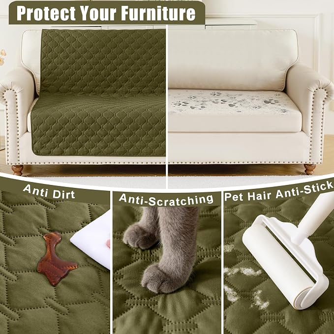 Smiry Waterproof Dog Bed Cover Blanket, Reversible Pet Blanket | Soft Reversible, Washable Leakproof Cats Dogs Couch Cover for Sofa, Couch, Furniture (30x70 Inch)