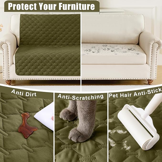 Smiry Waterproof Dog Bed Cover Blanket, Reversible Pet Blanket | Soft Reversible, Washable Leakproof Cats Dogs Couch Cover for Sofa, Couch, Furniture (52x82 Inch)