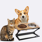 Elevated Dog Bowl, Adjustable Height and Tilt Angle Dog Bowl Stand | Precisely Adjust Height And Tilt Angle, Easy To Clean, Equipped With 2 Stainless Steel Food Bowls, Sturdy And Durable.
