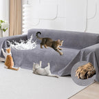 Loiion Cat Scratch Proof Furniture Protector Waterproof Sofa Cover 134"x71" | Pet-Friendly Couch Protector, Anti-Scratch & Anti-Slip Sofa Cover For Cats Dogs Kids, Machine Washable