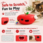 Cat Toys Automatic Interactive Cat Toy for Indoor Cats, Red | Rechargeable Cat Toys Interactive, Quiet Pop-Up Kitten Toy, Smart Sensor Feather Toy, Simulates Hunting, with 6 Random Holes