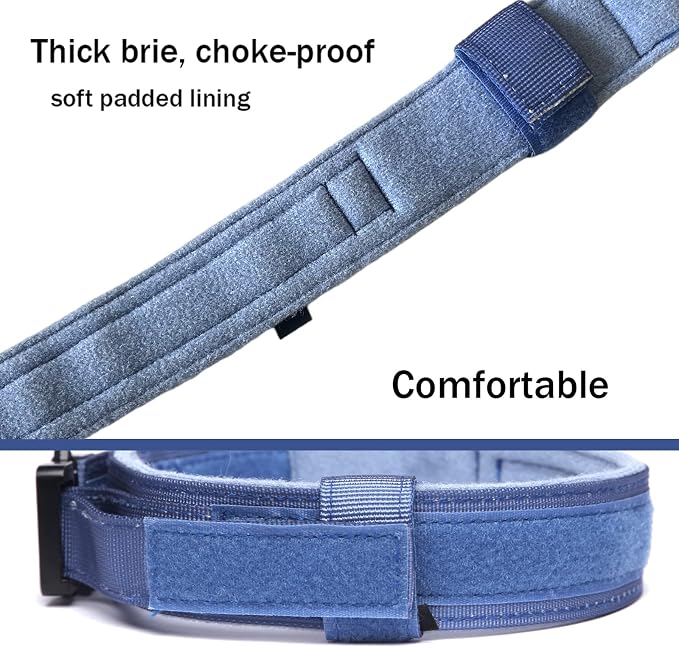 Tactical Dog Collar and Leash Set for Large Dogs with Handle,Dark Blue,S | 1000D Heavy-Duty Nylon Fabric,Quick-Release Metal Buckle,Adjustable Fit,Soft-Padded Webbing,D-Ring,for Training & Hiking