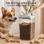 3-5 Lbs Dog Cat Treat Container Pop Pet Food Storage Container 4.2qt *2 | with 0.13qt Measure Scoop Airtight Stackable BPA-Free Pet Storage Bin Canister Pop Lid Plastic Container for Kibble & Treats
