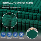 Stretch Couch Covers for Sofa, 3 Cushion Couch Slipcover,Hunter | 1-Piece Washable Sofa Cover Pet Friendly(78"-94") Furniture Protector Soft Jacquard, Elastic Bottom for Dogs & Kids