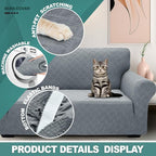 YEMYHOM Couch Cover Latest Jacquard Design High Stretch Extra Large Sofa Covers Pet Dog Cat Proof Oversized Slipcover Non Slip Magic Elastic Furniture Protector (X-Large, Leaf Pattern Light Gray)