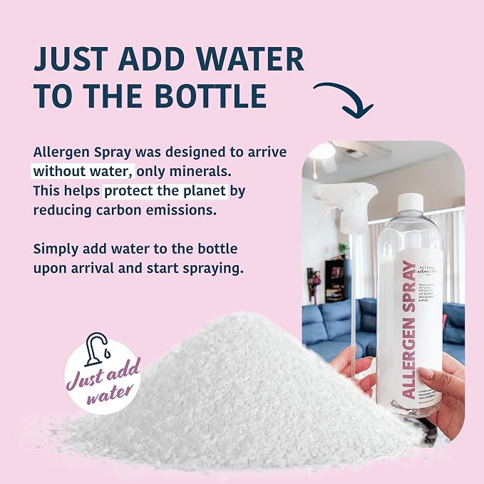 Allergy Asthma Clean Allergen Spray Pet & Dust Allergies 33.8oz | Backed by Science, Up to 99% Neutralization, Fragrane Free, Pet Friendly, Loved by 300,000, Just Add Water Design
