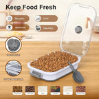 Dog Food Storage Container, 15-23 Lbs Collapsible Dog Food Container with Transparent Airtight Lid, Wheels and Scoop, Travel Pet Food Storage Container for Cat, Dog and Bird, Keep Dry Food Fresh