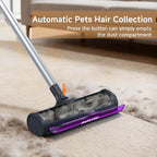 Pet Hair Remover for Carpet, Carpet Sweeper with Dust Container | Carpet Hair Removal Tool with 5 Feet Long Handle to Remove Cat and Dog Hair from Carpet, Rugs, Mats, Furniture, Upholstery