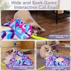 Interactive Cat Toys for Indoor Cats, Kitten Toys for Indoor Kittens,Pink | Automatic Electronic Cat Toys for Bored Adult Cats, Stimulating Moving Cat Enrichment Toy, Hide and Seek Cat Games Toy