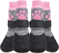 KOOLTAIL Anti Slip Dog Socks for Hot/Cold Pavement to Prevent Licking Paws,Booties for Hardwood Floors,Traction Rain Dog Boots&Paw Protectors Shoes with Grip for Outside Small Medium Large Senior Dogs