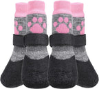 KOOLTAIL Anti Slip Dog Socks for Hot/Cold Pavement to Prevent Licking Paws,Booties for Hardwood Floors,Traction Rain Dog Boots&Paw Protectors Shoes with Grip for Outside Small Medium Large Senior Dogs