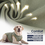 IECOii 2 Pack Dog Surgery Recovery Shirt Sleeveless Lightweight Dog Tshirt | T-Shirts with Stretch Fit,Gentle on Sensitive Skin,Anti-licking for Hot Spots,Shedding Control Tee,For Small to Giant Dogs