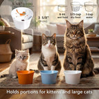 Elevated Cat Bowls for Water – Whisker & Neck Fatigue Shallow Cat Dishes – Raised Bowl for Indoor Cats – Vet-Recommended Height, Food-Grade Melamine – Non-Slip & Dishwasher-Safe – 8 oz Original