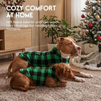 ASENKU Reversible Dog Winter Coat, Dog Jacket for Small Medium Large Dogs | Windproof Plaid Fleece Lining for Cold Weather, Water-resistant Outer Shell, Puppy Puffer Vest with Leash Hole, Green S