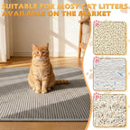 Cat Litter Mat 46"x26", Double Layer Waterproof Litterbox Mat, Gray | Non-slip backing, washable for easy cleanup, traps stray litter with waterproof honeycomb large grid that is urine-proof.