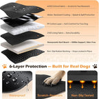 Hard Bottom Dog Car Seat Cover, Back Seat Extender for Dogs Holds 500lbs | Honeycomb board, Waterproof, Non-slip dog hammock for car SUV, Fits most cars, Dog seat belt, Mesh window & 2 storage pockets
