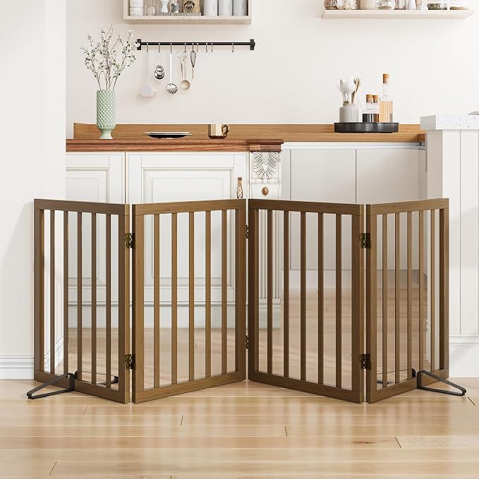 Dog Gate for Stairs,Foldable Dog Gate for Indoor Doorways House,Freestanding Pet Gates for Dogs,Doogie Puppy Fence Gate