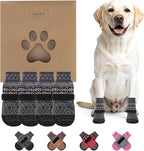 KOOLTAIL Dog Socks to Prevent Licking Paws for Hardwood Floors Anti Slip,Warm Winter Pet Boots&Paw Protector with Grippers,Double Sides Puppy Shoes Booties for Small Medium Large Senior Dogs L