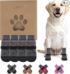 KOOLTAIL Dog Socks to Prevent Licking Paws for Hardwood Floors Anti Slip,Warm Winter Pet Boots&Paw Protector with Grippers,Double Sides Puppy Shoes Booties for Small Medium Large Senior Dogs S