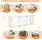 Coziwow 38" -67" Dog Gate Indoor, Pet Gates for Doorways No Drilling, Wooden Free Standing Doggie Fence for Stairs, Safety for Small to Medium-Sized Dog,White