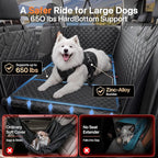 Doglike Hard Bottom Back Seat Extender for Dogs, 650LB Heavy Duty Support, Waterproof Dog Car Seat Cover with Removable Washable Mat, Dog Hammock with Mesh Window for Mid-Size Sedans & Compact SUVs