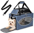Lekereise Top-Expandable Pet Carrier 18x11x11Inch Delta American United Airline Approved Underseat to 15lbs Stable Car Travel Carriers for Small Dogs Cats with Locking Safety Zippers Anti-Scratch Mesh