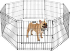 Puppy Playpen - Foldable Metal Exercise Enclosure with Eight 24-Inch Panels - Indoor/Outdoor Fence for Dogs, Cats, or Small Animals by PETMAKER