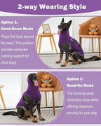 Meifsou Dog Anxiety Vest with Hood, Skin-Friendly Thunder Jacket for Dogs, All-in-One Dog Calming Shirt with Hood for Thunder, Fireworks, Separation - Keep Pet Calm Without Medicine, Rose, XS