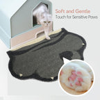 Cute Cat Litter Mat 24”x16”, Litter Box Mat, Litter Trapping Mat, Soft on Kitty Paws, Easy Clean, Anti Slip, Pet Accessories, Door Floor mats - TigerSpot Blackpaw
