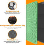 Cat Litter Mat 35"x24",Double Layer EVA Litterbox Mat Green | Extra Large Honeycomb, Waterproof & non-slip, Odor-free, easy clean, washable durable floor protector,scatter control