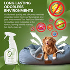 Zero Odor Pet Odor Eliminator Spray for Dog & Cat Urine, Carpet Deodorizer | Enzyme free, Urine Smell Eliminator for Pet Beds, Litter Areas & Furniture, 16 FL OZ