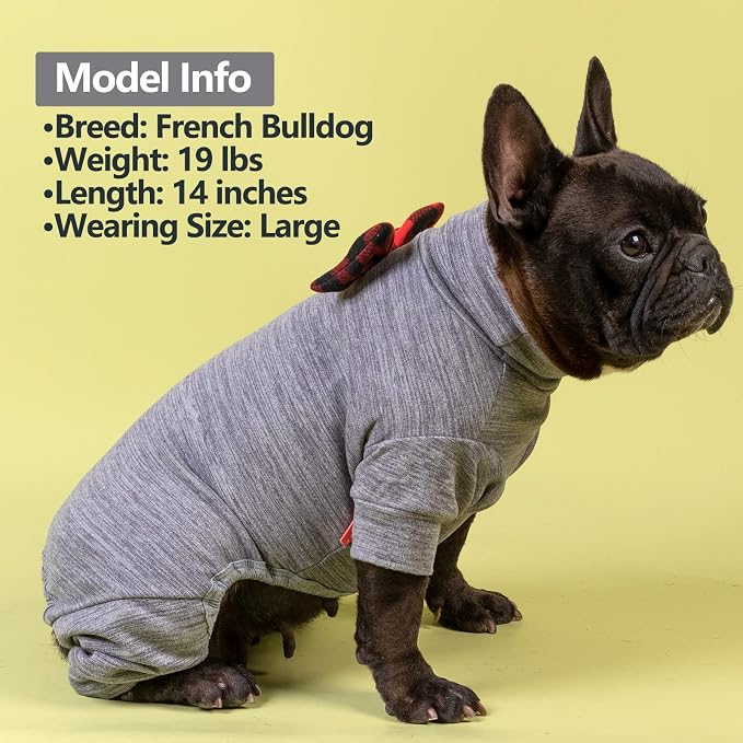 KYEESE Turtleneck Dog Pajamas for Small Medium Large Dogs Warm Dog Onesie | 4-Way Stretch, Lightweight & Breathable, Reduces Shedding, Gentle on Sensitive Skin, Recovery Support, Easy Potty Breaks