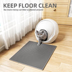 ESTHELLO Cat Litter Mat Honeycomb Double Layer Design 24’’ x 15’’ Gray