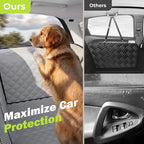 Pecute Back Seat Extender for Dogs 56.29 * 28.74 in, Car Window Fixing for Maximum Car Protection, Leather Fabric Dog Car Seat Cover for Back Seat, Waterproof, Scratch-Resistant, Support to 330 lbs