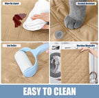 Smiry Waterproof Reversible Pet Couch Covers for Dogs | Pet Friendly, Soft Fabric, Washable Sofa Furniture Protector for Dogs Cat Kids, Checkered (52"x82", Camel/Camel)