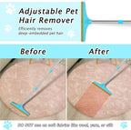 Carpet Rake for Pet Hair Removal Tool, Dog Cat Hair Remover for Furniture | 60'' Pet Hair Remover Broom for Pet Owner Reusable Hair Remover with Adjustable Handle, Carpet Brush for Rugs, Mats, Couch