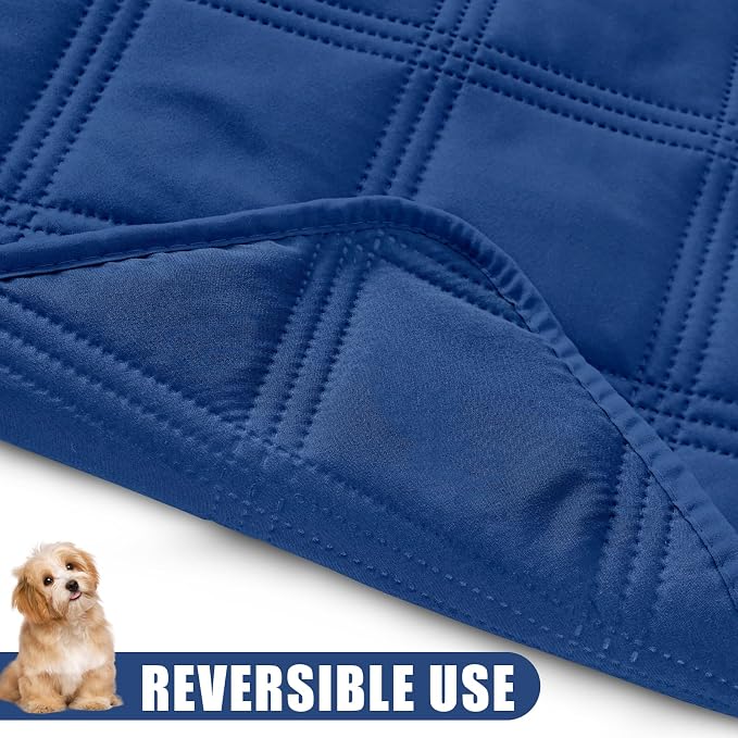 Smiry Waterproof Dog Bed Cover, Reversible Pet Blanket for Sofa Couch | Soft Washable Dog Blanket, Leakproof Couch Cover for Dogs Cats & Furniture Protection, 30x70, Navy/Navy
