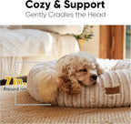 FUKUMARU Small Dog Bed, 25" Orthopedic Dog Bed for Puppies, Donut Cat Beds | Gradient Color Calming Donut Dog Beds for Small Dogs, Round Pet Bed with Washable Cover, Cute Cat Bed for Indoor Cats, Camel