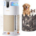 Meowant Pet Air Purifier for Home Large Room Up to 3900 Ft², U-Shape 360° Air Intake, H13 HEPA Filter Reduce Pet Hair Dander Odors Dust, Air Cleaner with Washable Pre-Filter, PM2.5 Monitor, Auto Mode