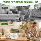 Cat Litter Odor Deodorizer, Cordless Rechargeable Ozone Air Purifier for Dog Poof and Kitty Litter Box, Pet Odor Eliminator with 3 Mode for Home, Kennel, Smoke, Car
