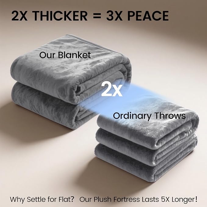 gogobunny Waterproof Bed Blanket, Reversible Sherpa Fleece Throw Blanket for Dog Puppy Cat, Furniture Cover Protects Bed Couch Sofa from Liquid Pee and Pet Fur (Grey, 90x108 inches)