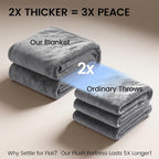 gogobunny Waterproof Blanket for Bed Couch, Sherpa Fleece Throw, 50x60 | Liquid Pee and Fur Proof Pet Blanket for Dog, Reversible Soft Warm Throw for Couch Cover, Furniture Cover Protector, Grey