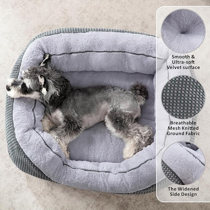 INVENHO Large Dog Beds Large Sized Dog, Washable Orthopedic Warming Soft Sleeping Durable with Anti-Slip Bottom
