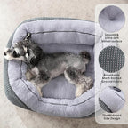 INVENHO Dog Bed for Small Dogs - Washable, Orthopedic, Calming & Warming - Durable Pet Bed with Anti-Slip Bottom (25"x21"x8")